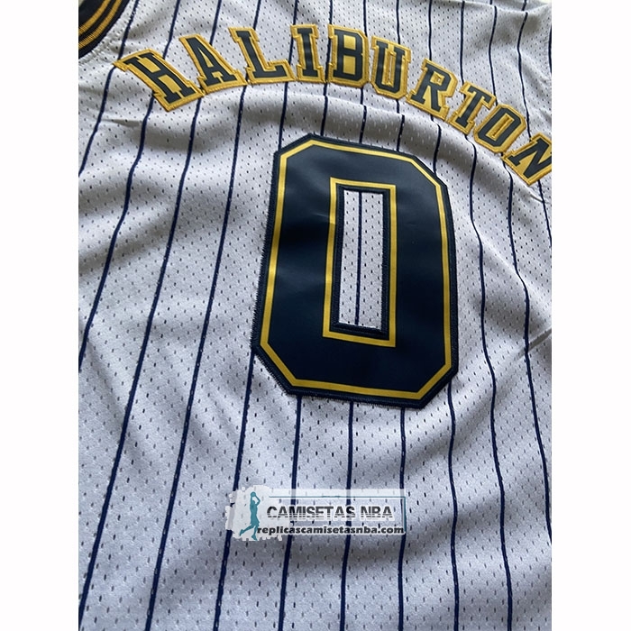 Camiseta Indiana Pacers Tyrese Haliburton NO 0 Mitchell & Ness 2020-21 Blanco